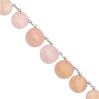 95cts Morganite Smooth Coin Approx 9 to 14mm, 22cm Strand With Spacers
