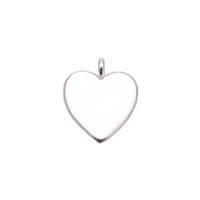 Silver Plated Base Metal Heart Pendant, Approx 12mm