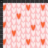 Squeeze Hearts on Pink Fabric 0.5m