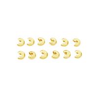 Gold Plated Base Metal Crimp Bead Covers, Approx 4x2mm (100pcs) 