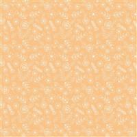 Poppie Cotton Hopscotch & Freckles Roses Orange Fabric 0.5m