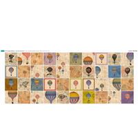 Vintage Up Up Forty Squares Fabric Panel (140 x 57cm)