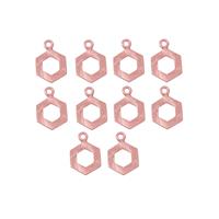 Rose Gold Plated Base Metal Interlinking Hexagon Clasp Approx 15x21mm (10pcs/pk)