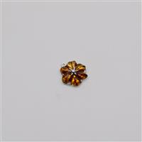 Baltic Amber Sterling Silver Carved Flower Charm, Appro 18mm