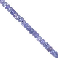 32cts Tanzanite Faceted Rondelle Approx 3x2 to 4x2mm, 18cm Strand