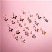 10 Pairs Silver Plated Lotus Chandelier Gemstone Earrings