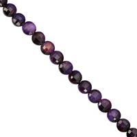 28cts Purple Tigers Eye Faceted Coin Approx 4 to 4.50mm, 30cm Strand 