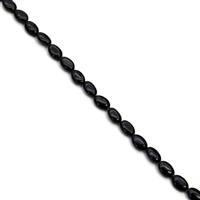 90cts Black Obsidian Fancy Ovals Approx 8x12mm, 38cm Strand