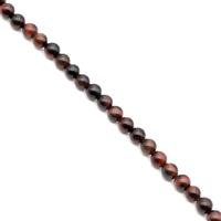 507cts Red Tigers Eye Plain Round Approx 6mm, 2 Metre Strand