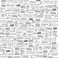 Home Love Lives Here White Fabric 0.5m