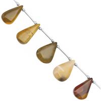 95cts Mookite Smooth Pear Approx 20x10 to 28x15mm, 16cm Strand With Spacers