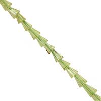 3cts Peridot Faceted Raindrops Approx 1.8x1.7 to 3.8x2.7mm, 19cm Strand With Spacers