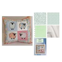 Helen Newton's Green Ditsy Spring Sheep Cushion Kit: Instructions & Fabric (2m) 
