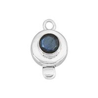 925 Sterling Silver Box Clasp With 0.78cts Labradorite Round