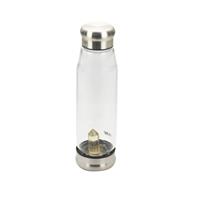 Borosil Glass Stainless Steel With 100cts Citrine Pencil Water Bottle