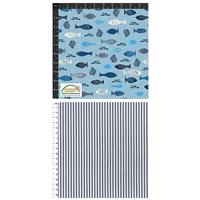 Fish and Stripe Fabric Bundle (1m) 