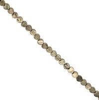 185cts Pyrite Flat Hearts Approx 10mm 15-16" Strand