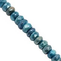 80cts Blue Moonstone Graduated Faceted Rondelle Approx 5.5x3 to 7.5x4.5mm, 22cm Strand