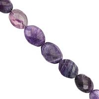 105cts Blue John Fluorite Faceted Oval Approx 9x6 to 15x12mm, 20cm Strand