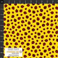 Ladybug Love Ladybird Yellow Fabric 0.5m