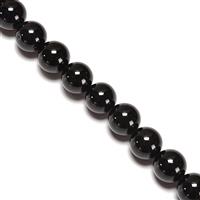 350cts Black Agate Plain Rounds Approx 12mm, 38cm Strand