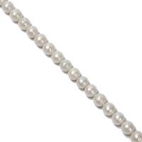 White Freshwater Cultured Faceted Pearls, Approx. 10-11mm, 38cm Strand