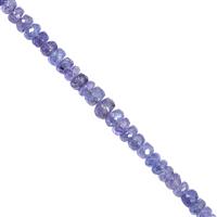 28cts Tanzanite Graduated Faceted Rondelle Approx 2.5x1 to 5x3mm, 22cm Strand