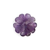 15cts Amethyst Carved Flower Bead Approx 20mm - 1pc
