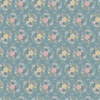 Poppie Cotton Songbird Serenade Blue Bridal Bouquet Fabric 0.5m