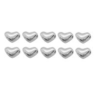 925 Sterling Silver Heart Spacer Beads Approx 5mm (10pcs)