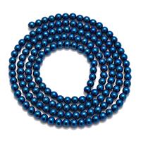 500cts Blue Coated Haematite Plain Rounds Approx 6mm, 1m Strand