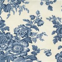 Moda Sister Bay Extra Wide Backing 108" Blue Floral Porcelain Fabric 0.5m (274cm)