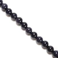 Blue Goldstone Plain Rounds Approx 14mm, 38cm Strand
