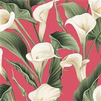 Colorido Peace Lilies on Pink Fabric 0.5m