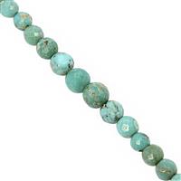 20cts Arizona Turquoise Graduated Faceted Round Approx 2.5 to 5mm, 24cm Strand