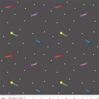 Riley Blake Imagine Shooting Stars Charcoal Fabric 0.5m