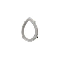 Rhodium Plating Setting with Open Back to fit a 28x18mm Pear Shaped Crystal - 1pk