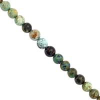 48cts Azurite Chrysocolla Smooth Round Approx 6mm, 20cm Strand