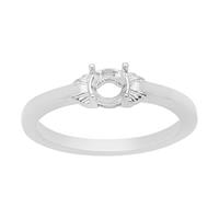 925 Sterling Silver Round Ring Mount (To fit 5mm gemstones) - 1 Pcs