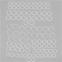 Silver Plated Base Metal Textured Jump Rings, Pack of 100pcs (16mm, 18mm, 19mm, 22mm & 25mm)