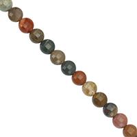 30cts Mix Agate Faceted Flat Coin Approx 4mm, 30cm Strand