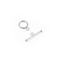 925 Sterling Silver Toggle Clasp T-Bar - Approx 23mm, Ring 11mm (1pc)