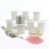 Cream Mark-Kumihimo; Seed Beads, S-Lon, Glass Pearls, Glass Bicones, Magatamas, Bell Cap Endings & Bobbins