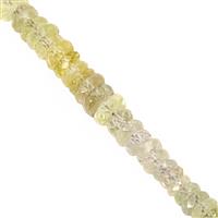 20cts Yellow & Green Sapphire Faceted Rondelles Approx 2x1 to 4x1mm, 18cm Strand