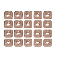 Rose Gold Plated Base Metal Rounded Flat Squares, Approx. 6x1mm (20pk)