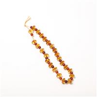 Baltic Cognac Amber Saucers (8mm) with Cherry Amber Rounds (4mm), 20cm Strand
