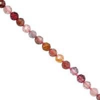 18cts Multi Spinel Faceted Round Approx 3mm, 27cm Strand