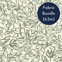 Floral Viscose Linen Print Ecru Fabric Bundle (6.5m)