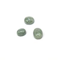14cts Green Burmese Jade Oval Cabochons Approx 7x9 to 9x11mm (Set Of 3)