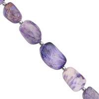100cts Purple Scolecite Smoth Tumble Approx 13x8 to 18x12mm, 20cm Strand With Spacers